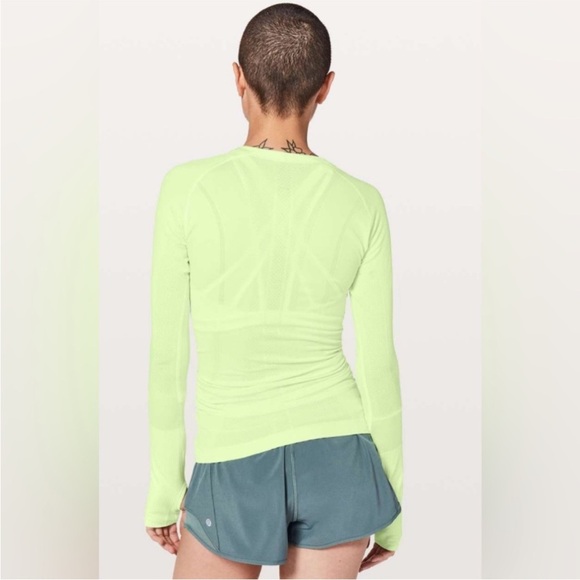 Lululemon Swiftly Tech Long Sleeve Crew Neon Green Size 8 - Picture 2 of 5